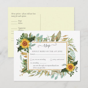 Postal Boho Sunflower Sage Greenery Boda