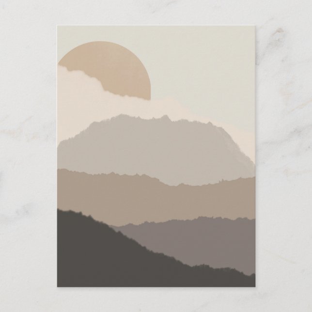 Postal Boho Sunset Papel Torcido Papel Art Post Card Card (Anverso)