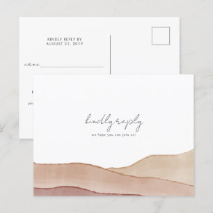 Postal Boho Watercolor Abstract Wedding RSVP