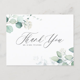 Postal Boho Watercolor Eucalyptus Boda Gracias