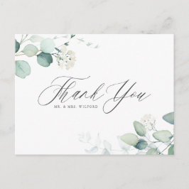 Postal Boho Watercolor Eucalyptus Boda Gracias