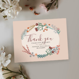 Postal Boho Wildflower Boda Gracias