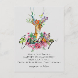 Postal Boho Woodland Deer Floral Budget Wedding