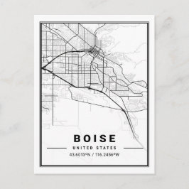 Postal Boise Idaho Poster de mapas de ciudades de viaje d