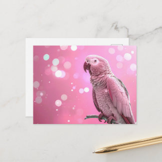 Postal Bokeh Bonito Loro Gris Africano