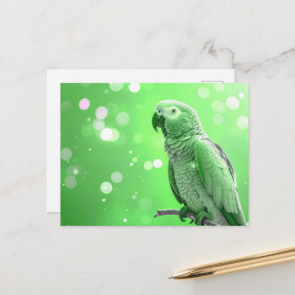 Postal Bokeh Bonito Loro Gris Africano