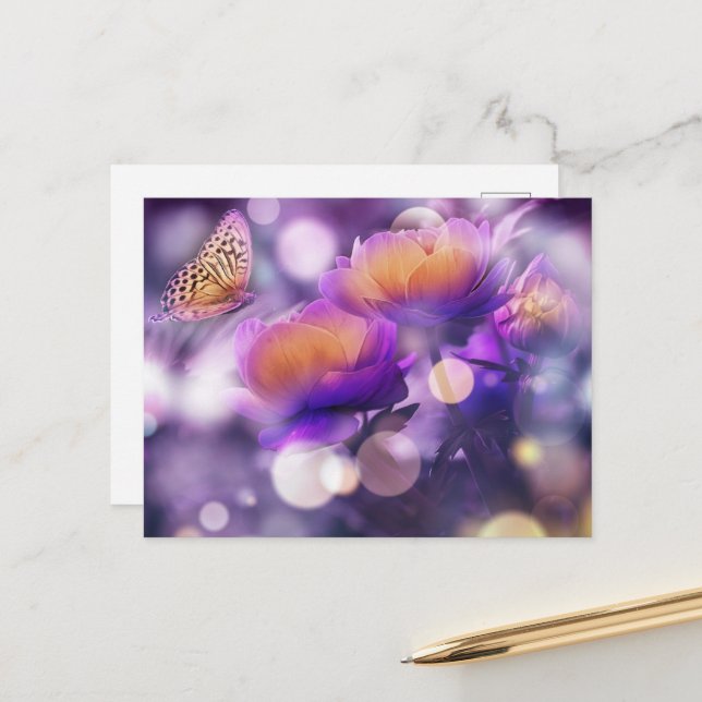 Postal Bokeh Butterfly (Anverso/Reverso In Situ)