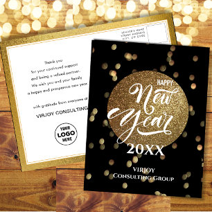 Postal Bokeh Gold Confetti elegante de Bokeh