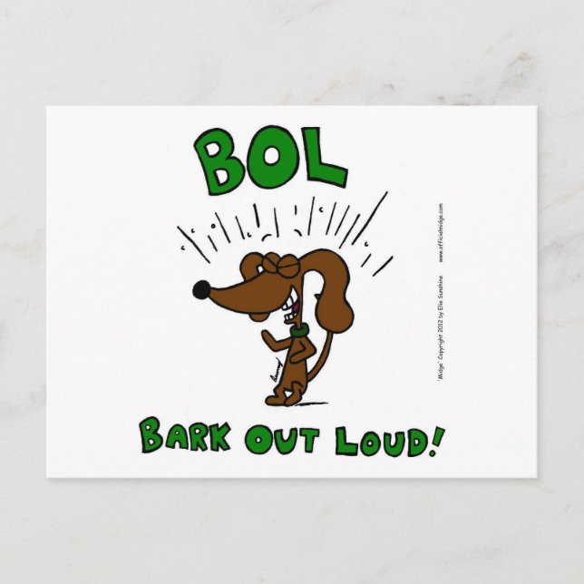 Postal "BOL Bark Out Loud" (Anverso)