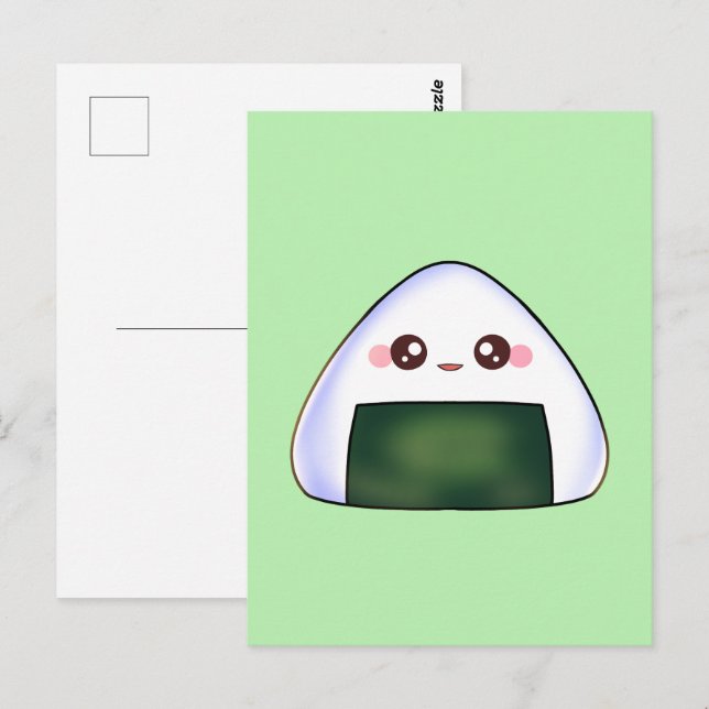 Postal Bola de arroz Onigiri de Japón (Anverso / Reverso)