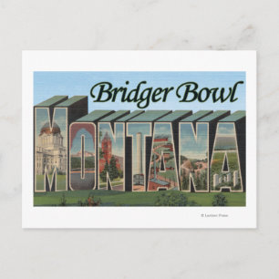 Postal Bola de Bridger, Montana - Escenas de letras grand