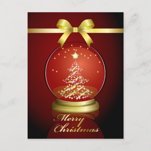 Postal Bola de cristal con nieve (Anverso)