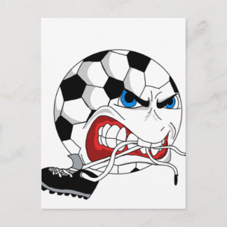 Postal Bola de fútbol enojada
