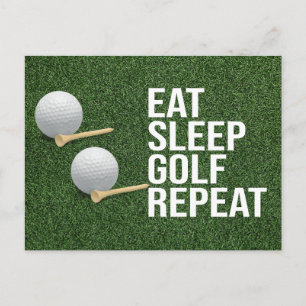 Postal Bola de golf come duerme golf repite en hierba ver