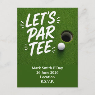 Postal Bola de Golf junto al hoyo en césped verde de putt
