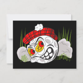 Postal Bola de golf oculta, deporte divertido