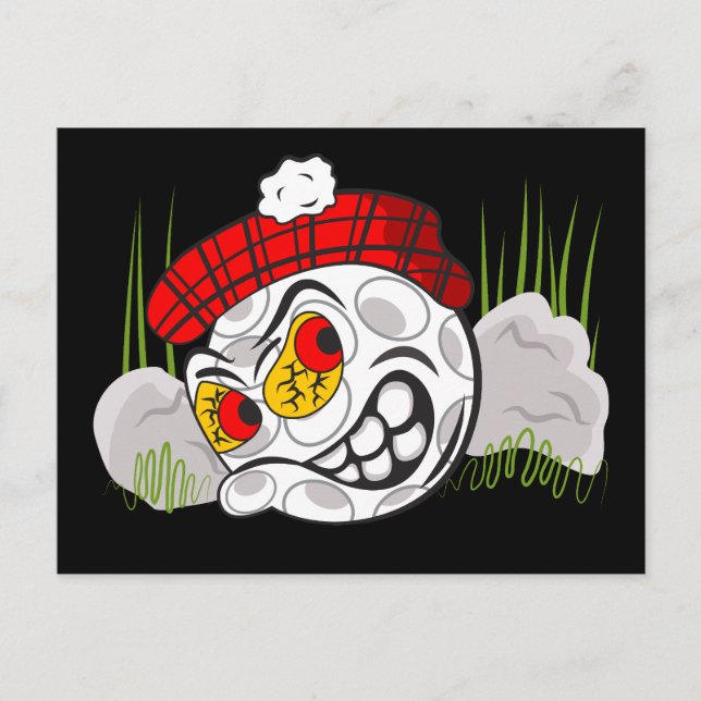 Postal Bola de golf oculta, deporte divertido (Anverso)