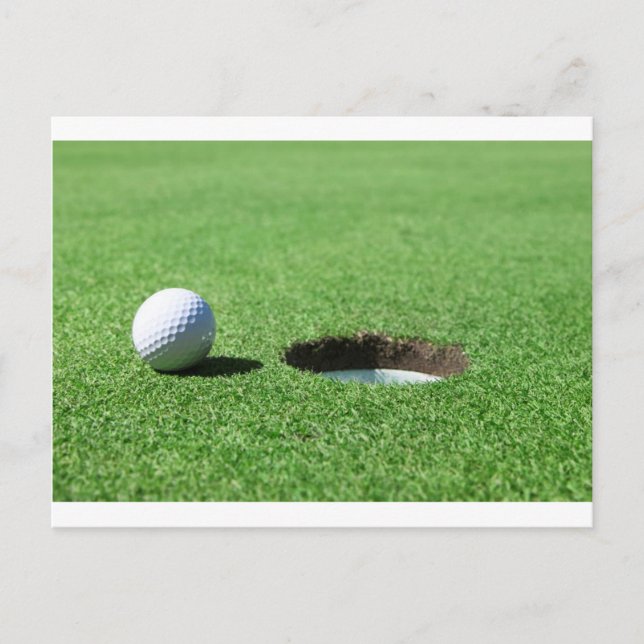 Postal Bola de golf y agujero (Anverso)