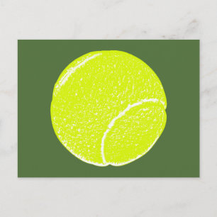 Postal bola de tenis amarilla