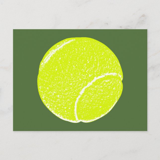 Postal bola de tenis amarilla (Anverso)
