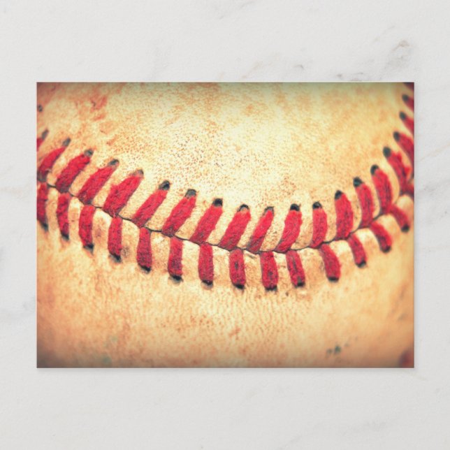 Postal Bola del béisbol del vintage (Anverso)