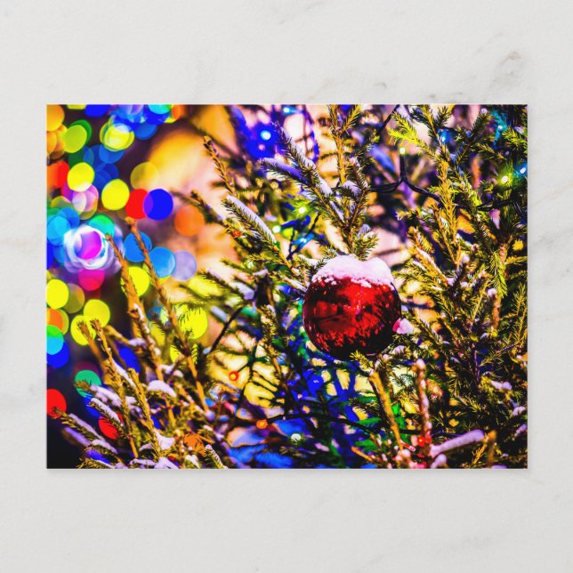 Postal Bola Roja, Luces de Navidad (Anverso)