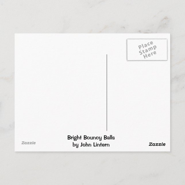 Postal Bolas animosas brillantes (Reverso)