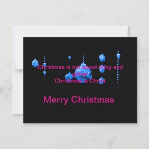 Postal Bolas de baile navideño azul jGibney Zazzle