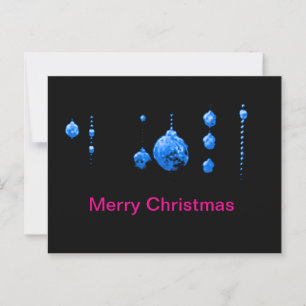Postal Bolas de baile navideño azul jGibney Zazzle