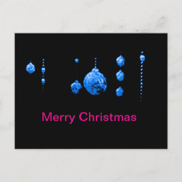 Postal Bolas de baile navideño azul jGibney Zazzle