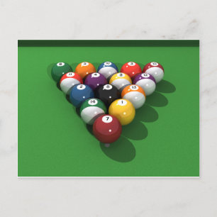 Postal Bolas de billar con fieltro verde: