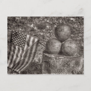 Postal Bolas de cañón de la Guerra Civil Americana Vintag