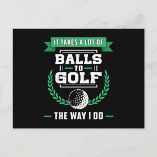 Postal Bolas De Golf Jugador Golfer Golfing Sports Funny