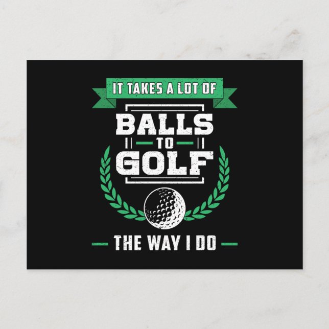 Postal Bolas De Golf Jugador Golfer Golfing Sports Funny (Anverso)
