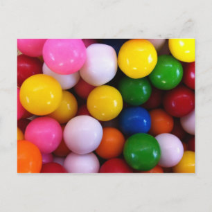 Postal Bolas de goma de arcoiris con caramelo