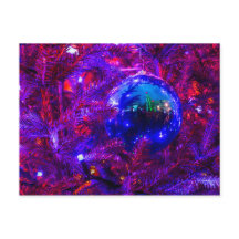 Bolas de Navidades azules, árbol morado