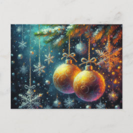 Postal Bolas de Navidades de oro