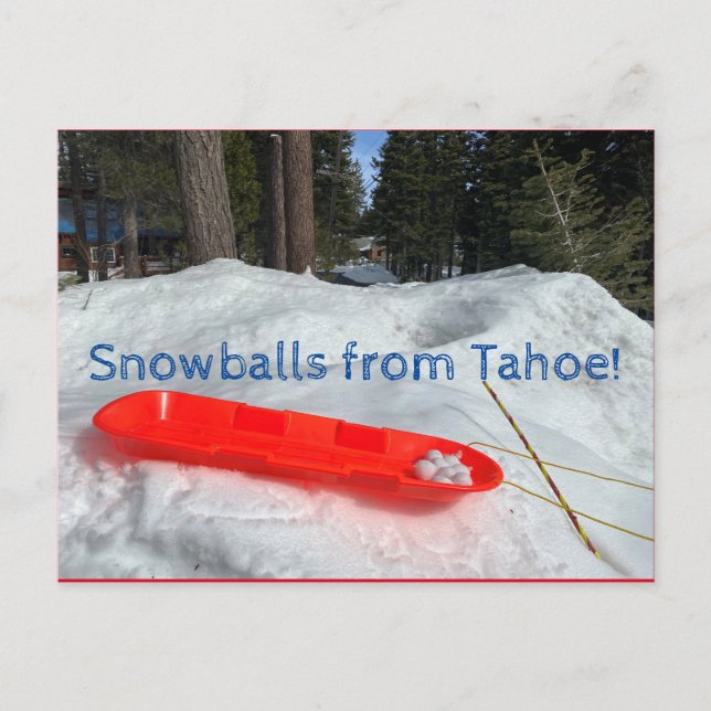 Postal ¡Bolas de nieve de Tahoe! (Anverso)