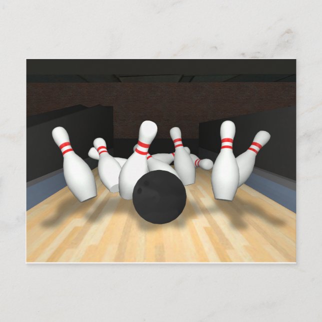 Postal Bolas y pines: modelo 3D: (Anverso)