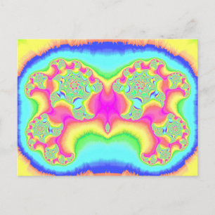 Postal BOLD ~ FLUORO PINK ~ 3D Diseño fractal ~