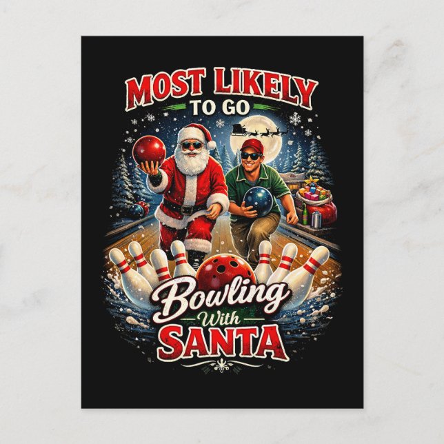 Postal Boliche con Santa (Anverso)