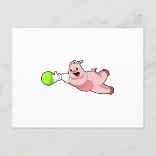 Postal Boliche de cerdo Bola de boliche