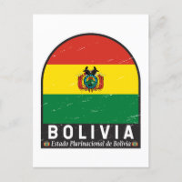 Bolivia Bandera Emblem Molestias Vintage
