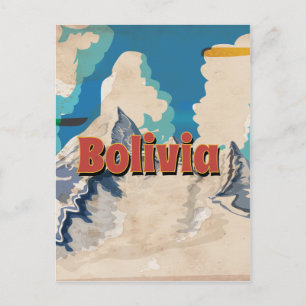 Postal Bolivia Poster de Viajes Vintage