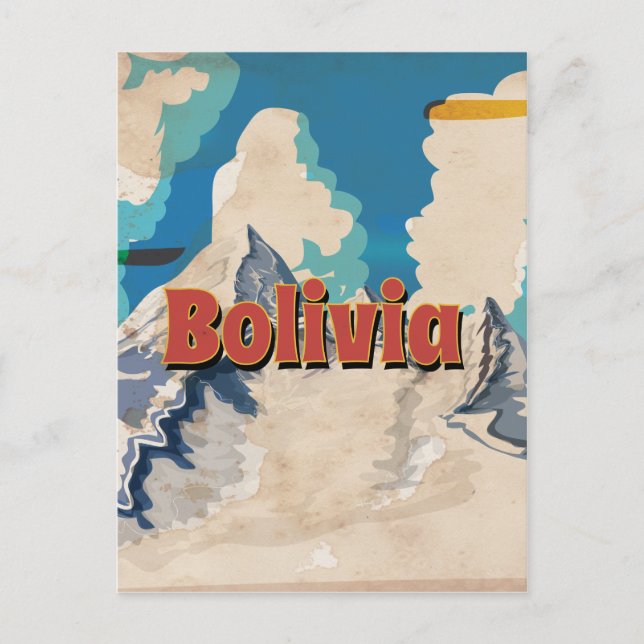 Postal Bolivia Poster de Viajes Vintage (Anverso)
