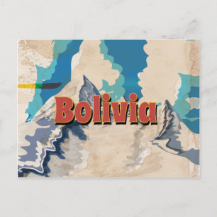 Postal Bolivia Poster de Viajes Vintage