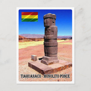 Postal Bolivia - Tiahuanaco - Monolito - Ponce