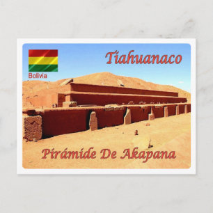 Postal Bolivia - Tiahuanaco - Piramide de Akapana
