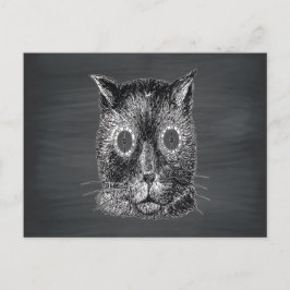 Postal Bollón negro de gato Steampunk
