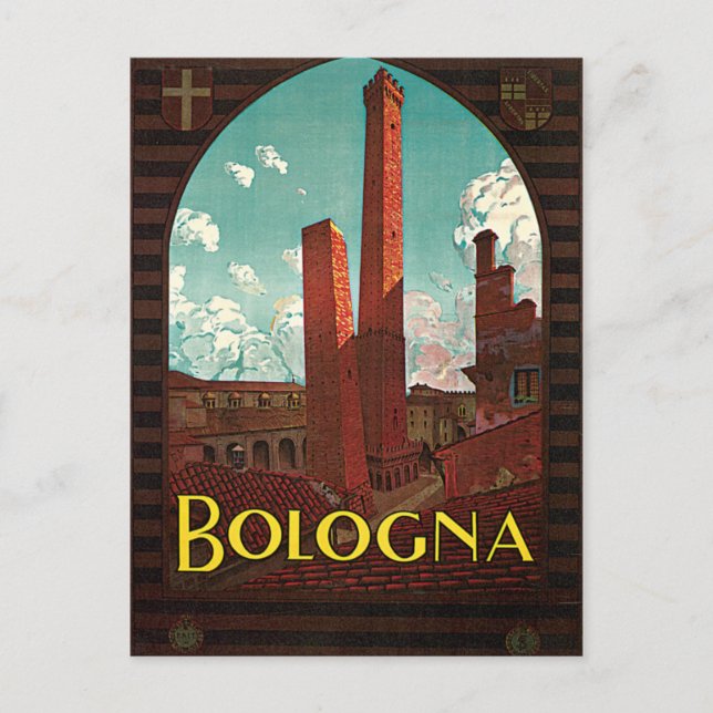 Postal Bologna Bononia Italia Viaje Vintage (Anverso)